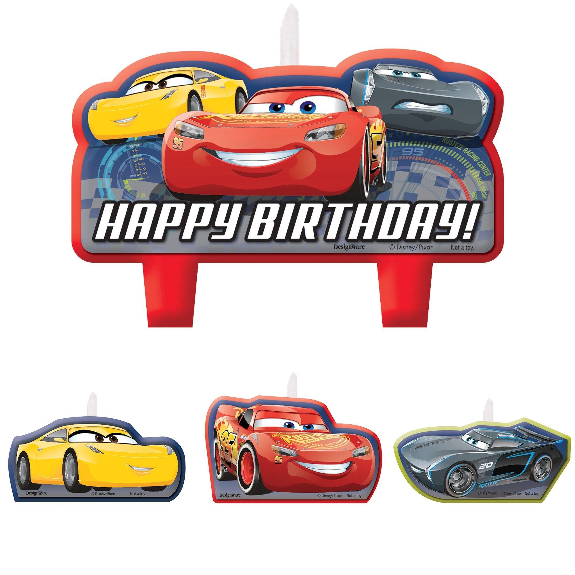 Fabricante Herméticamente Aspirar Cars 3 Birthday Candles 4ct | Party City
