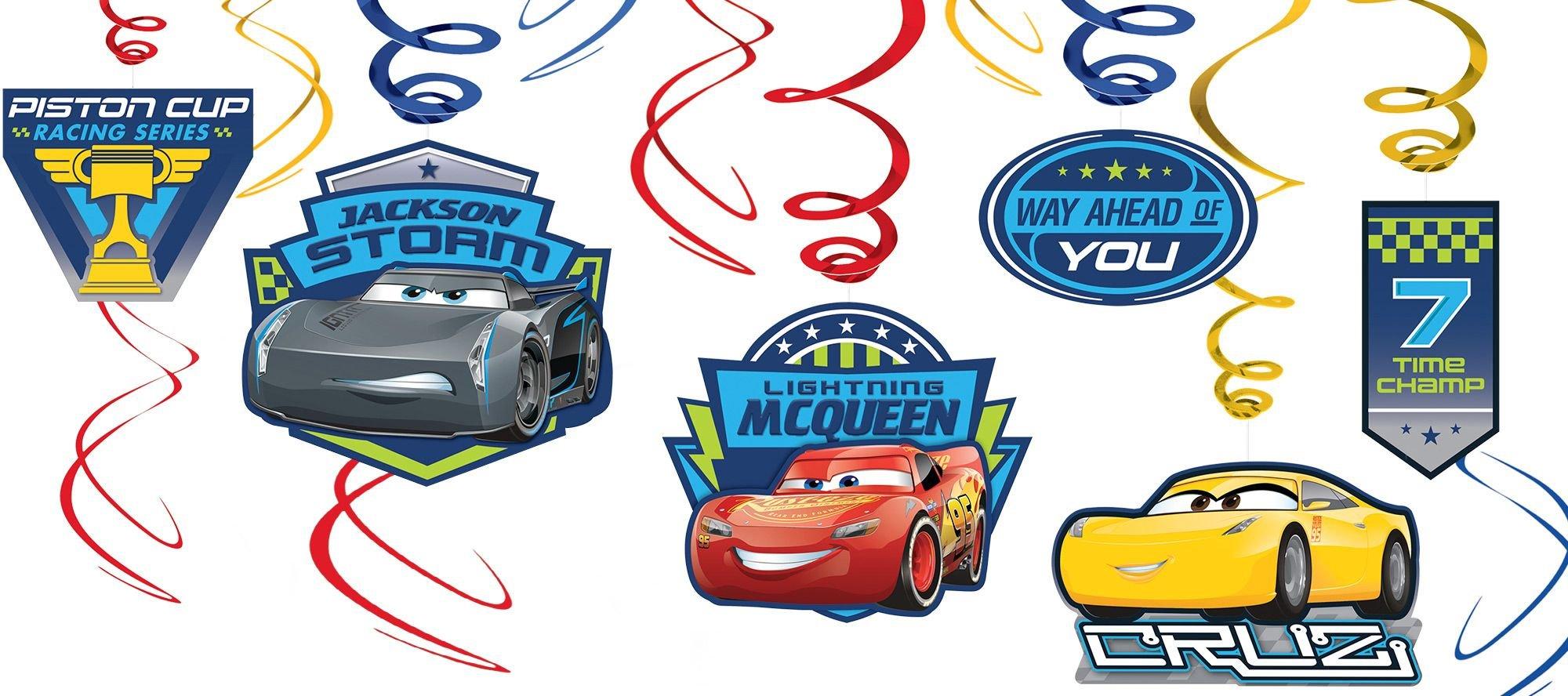 Cars 3 Swirl Decorations 12ct Party City