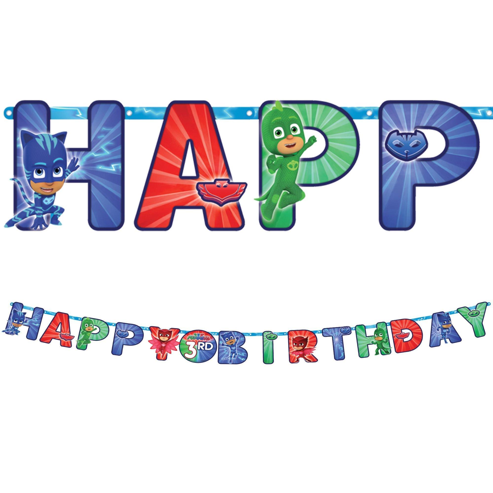 PJ Masks Birthday Banner Kit 10 1/2ft x 10in Party City