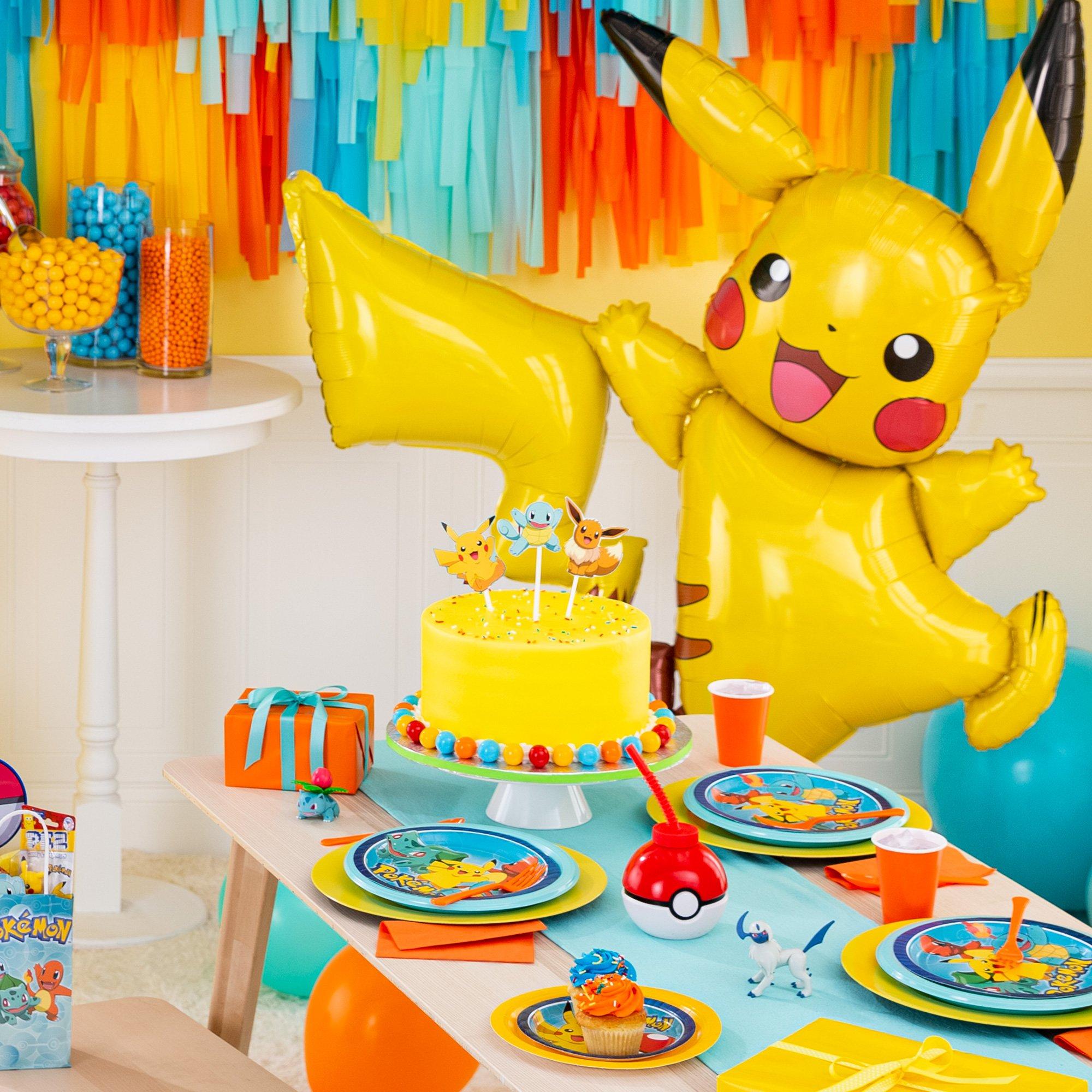Ballon géant en aluminium Pikachu pour anniversaire/Pokémon Party, gonflage  à l’hélium inclus, 55 po