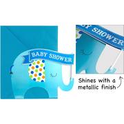 Premium Blue Elephant Baby Shower Invitations 8ct