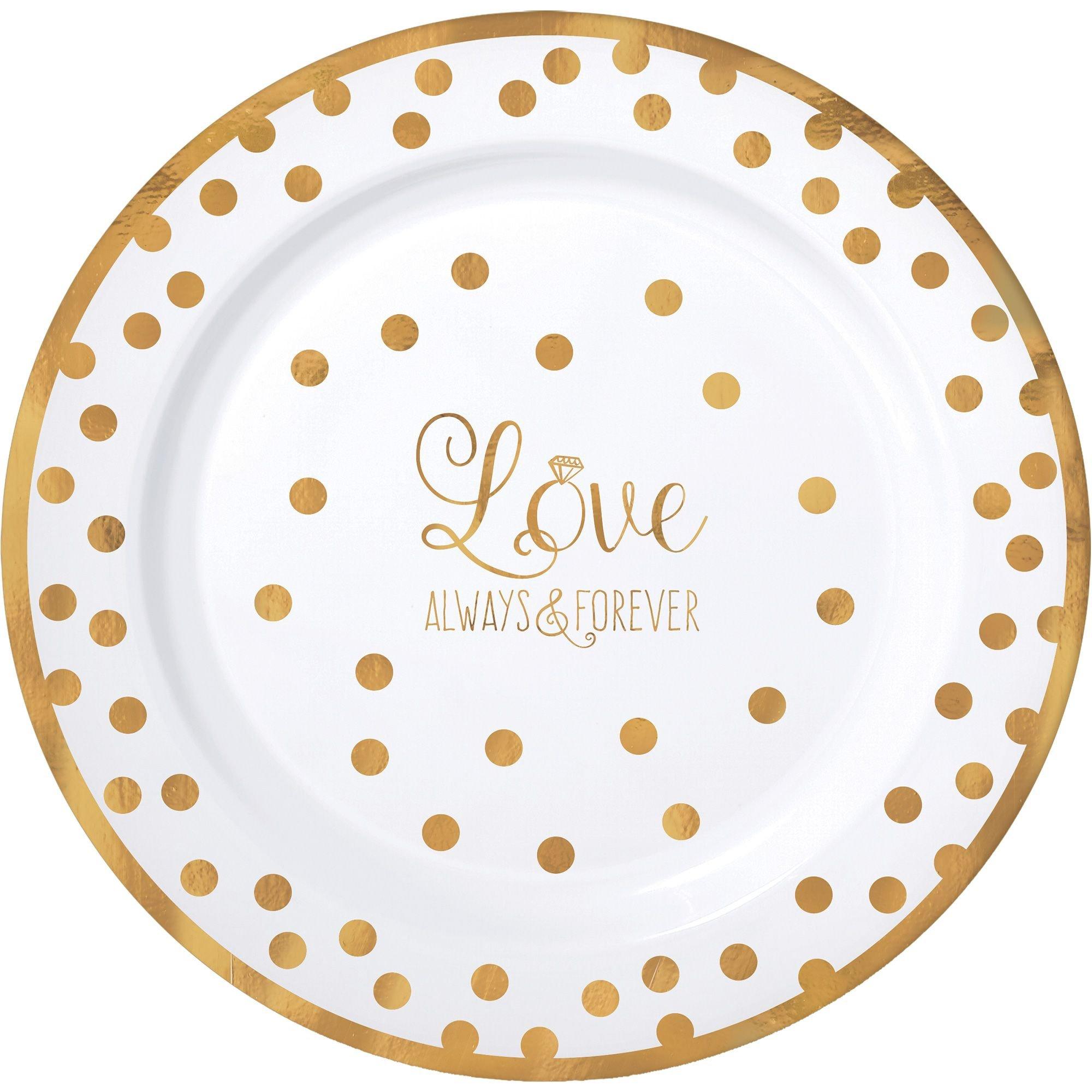 Sparkling Gold Wedding Premium Plastic Dinner Plates 10ct