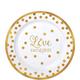 Sparkling Gold Wedding Premium Plastic Lunch Plates 20ct