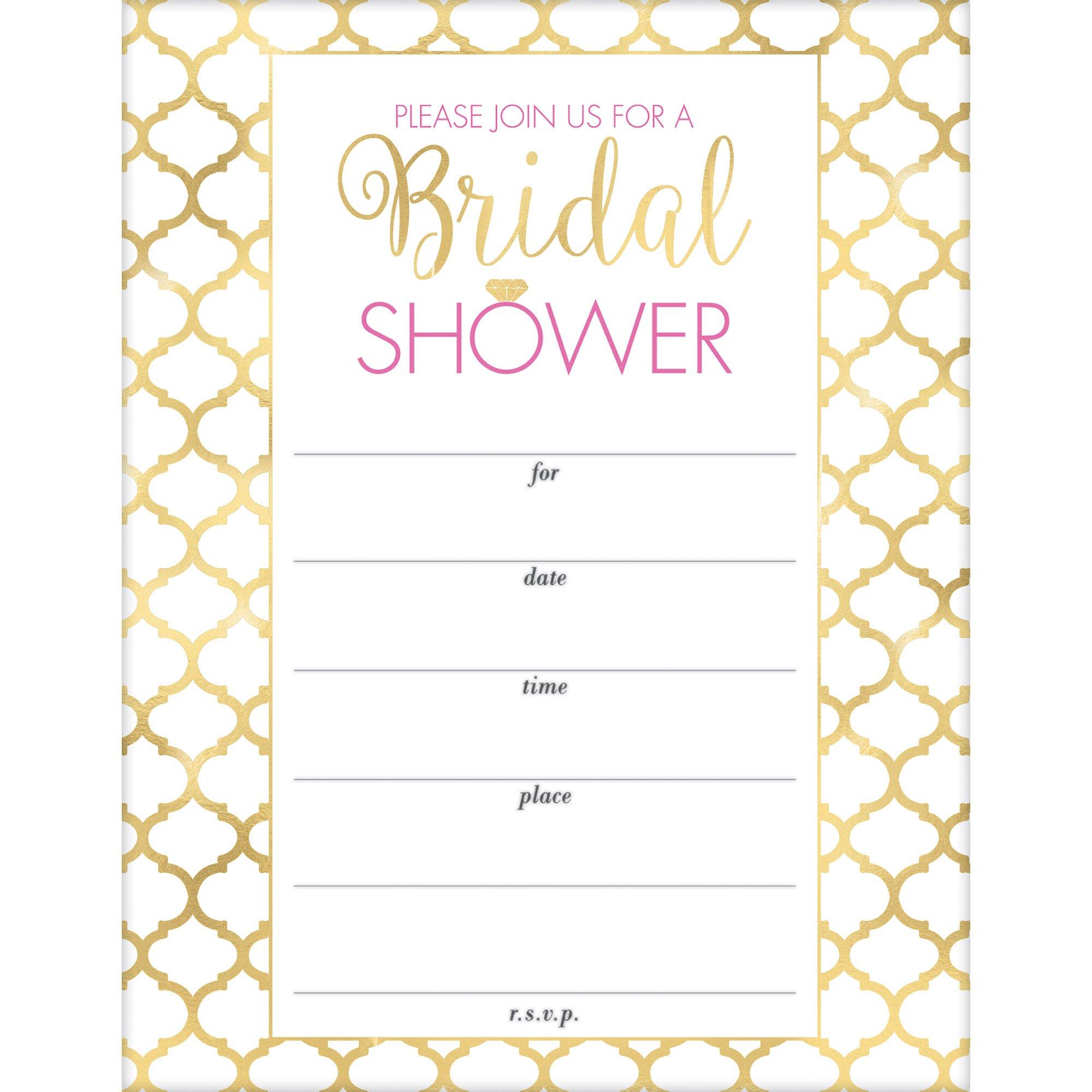 Bridal Shower Fill-In Invitations, 4in x 6in, 20ct