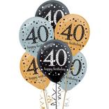 15ct, 40th Birthday Balloons - Sparkling Celebration