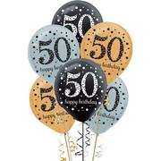 15ct, 50th Birthday Balloons - Sparkling Celebration