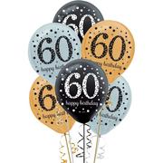 60th Birthday Balloons 15ct - Sparkling Celebration