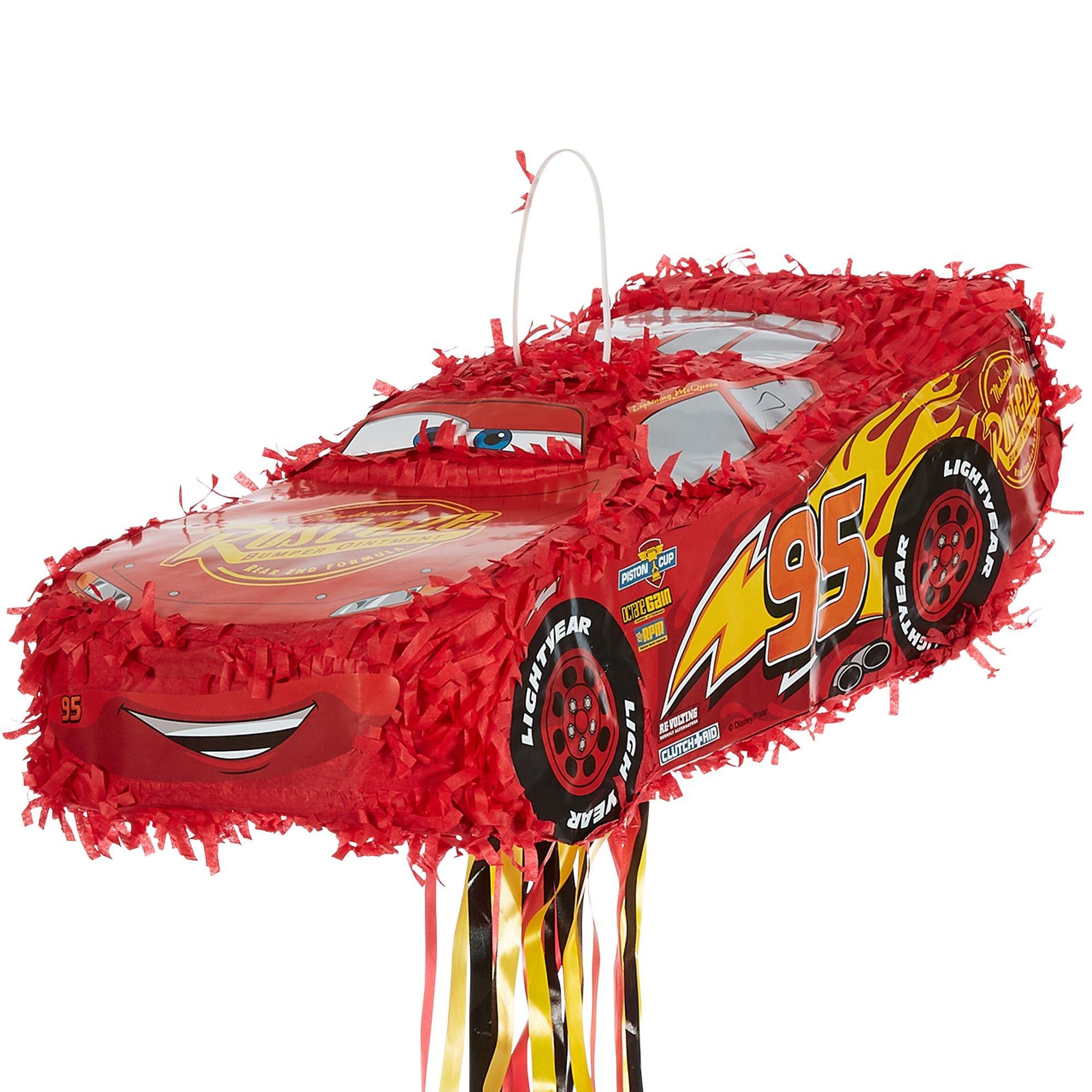 Pull String Lightning McQueen Car Pinata 8 1/4in x 6in - Cars 3