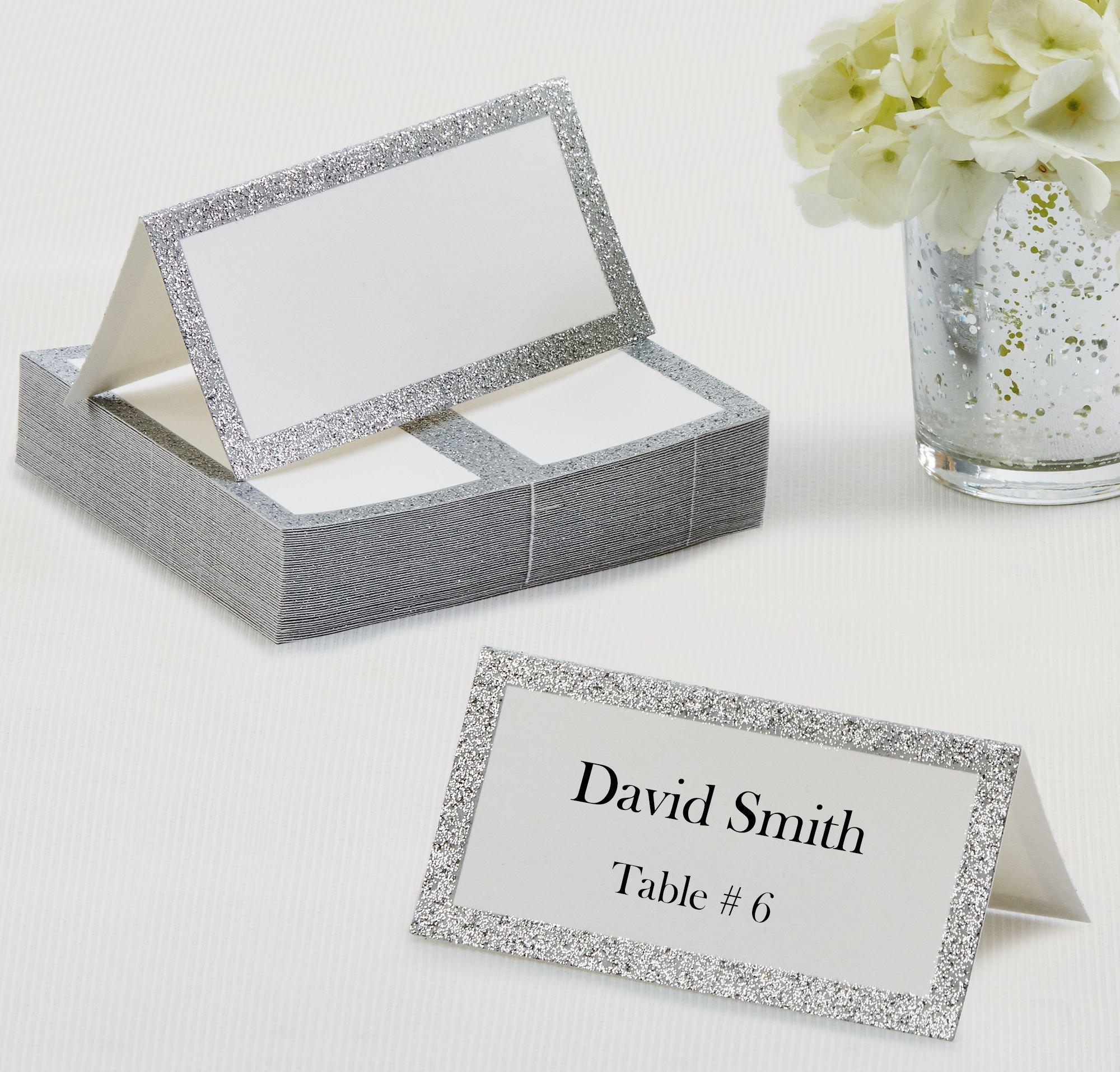 Silver wedding hot sale place cards