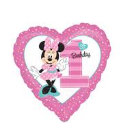 1st Birthday Minnie Mouse Heart Balloon