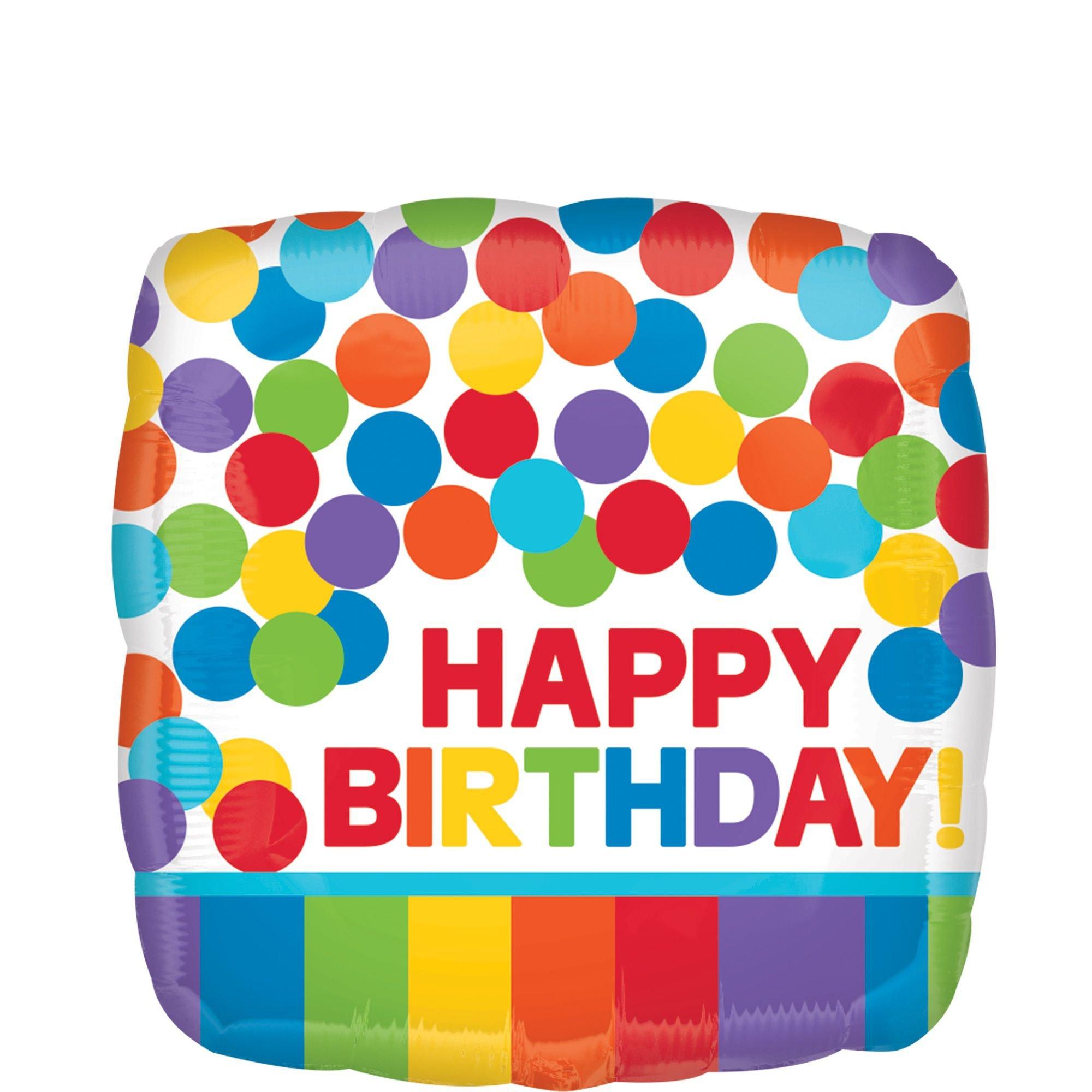 Rainbow Birthday Balloon, 17in