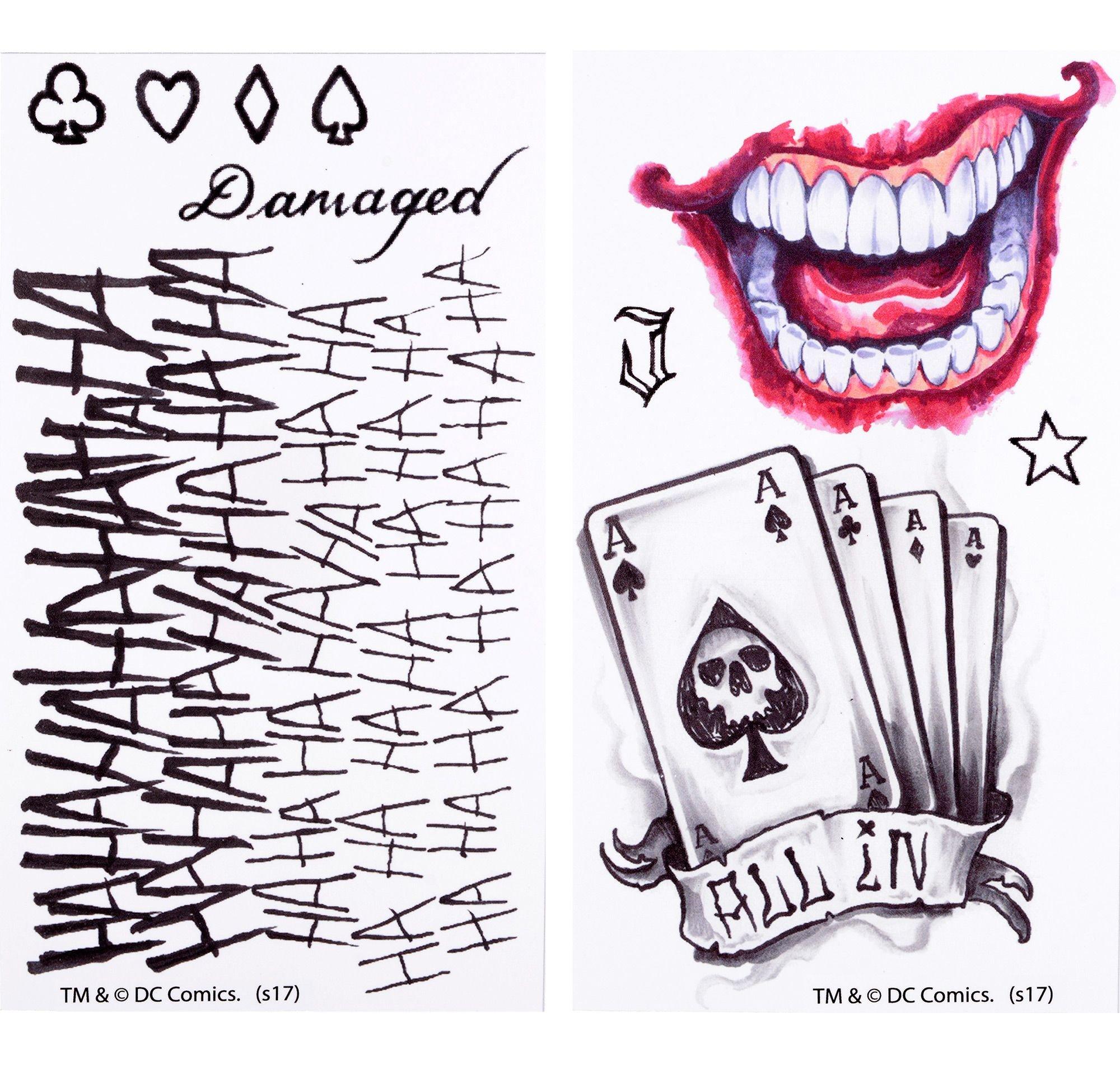 Joker Tattoos 10ct Suicide Squad Party City