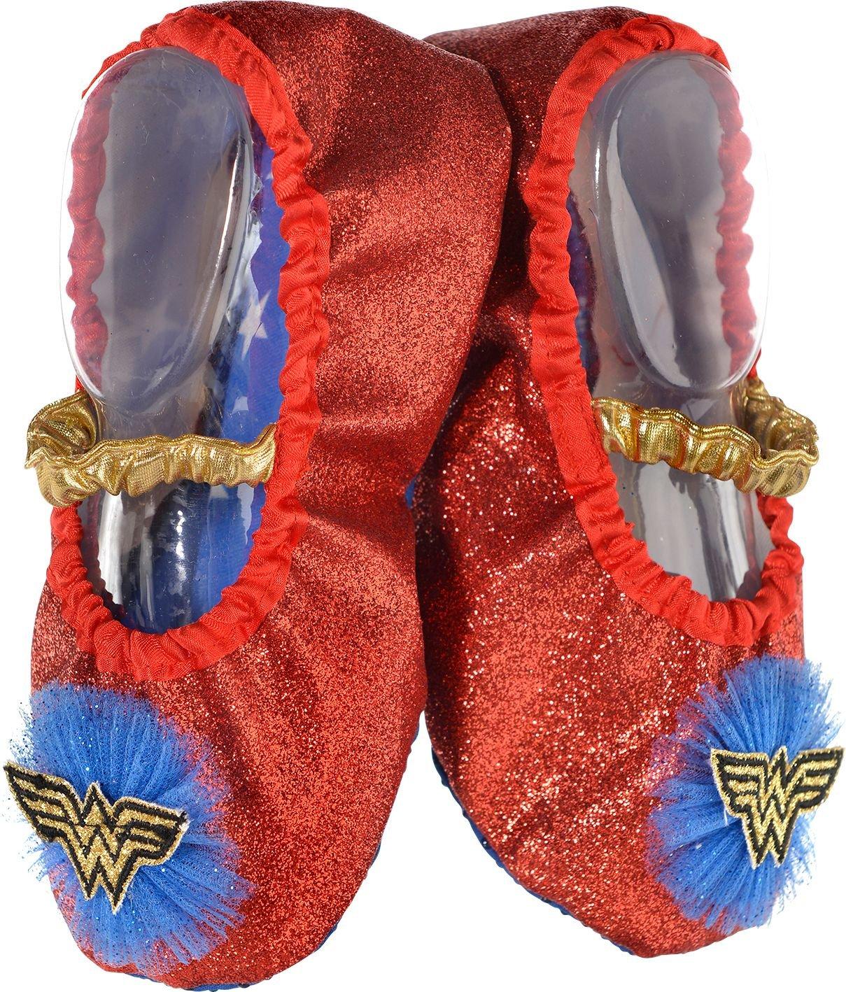 Glitter Wonder Woman Slipper Shoes | Party City