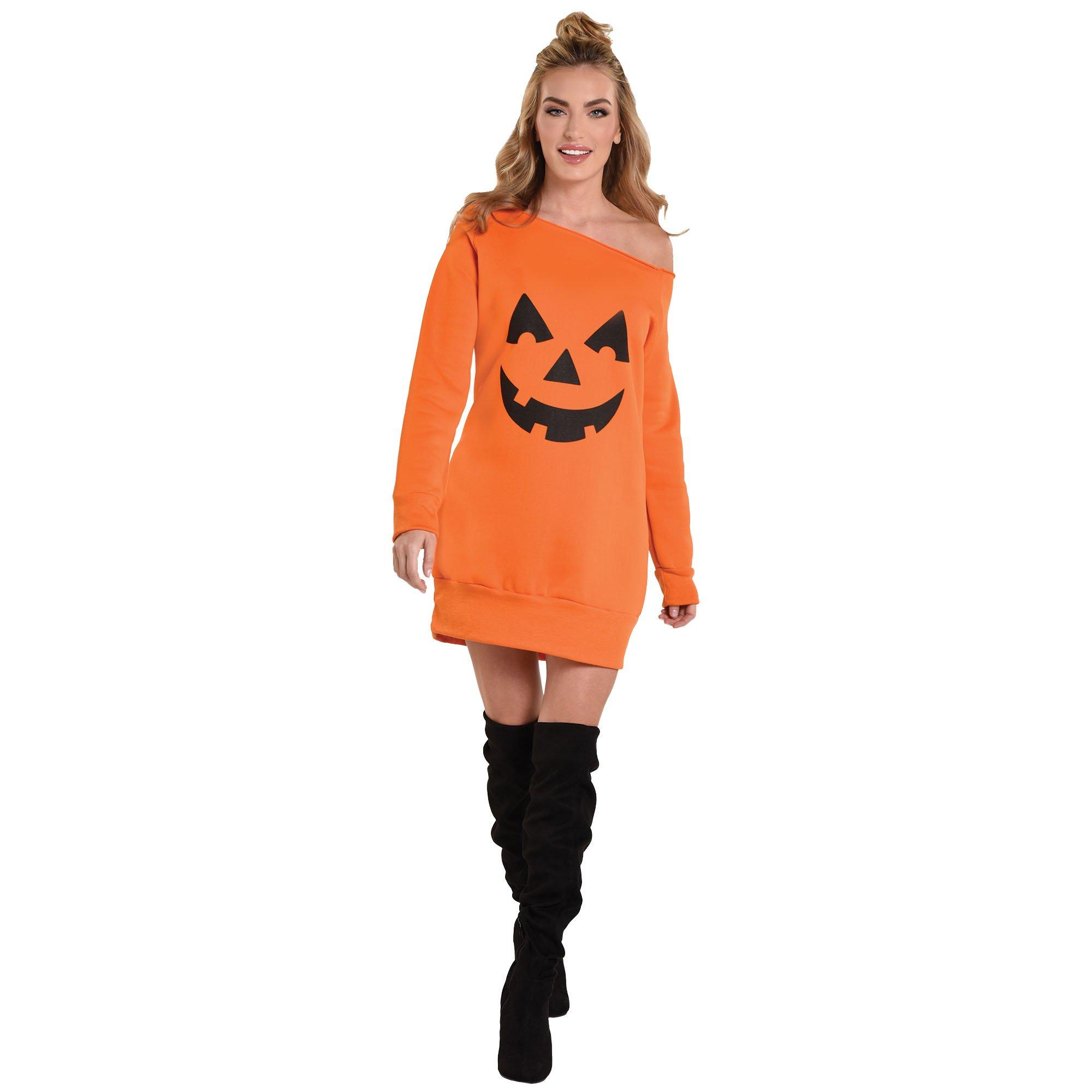 Adult Jack-o'-Lantern Off Shoulder Dress