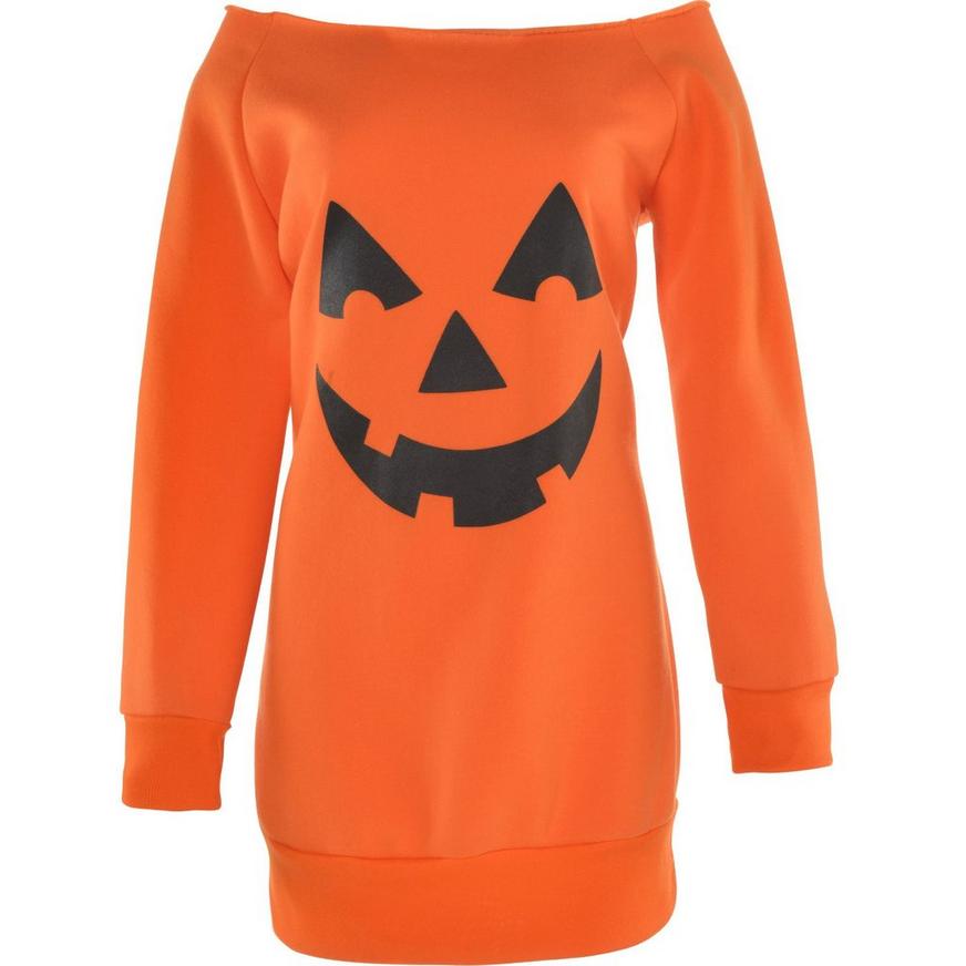 Women's Jack O' Halloween Pumpkin Off Shoulder Sweatshirt Pumpkin Tee 