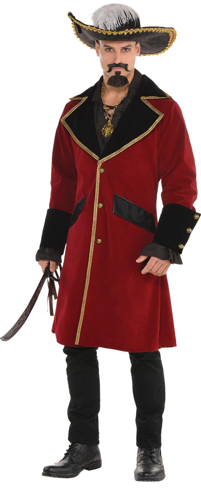 Deluxe Captain Hook Costume for Adults  Captain hook costume, Pirate  costume men, Red velvet jacket