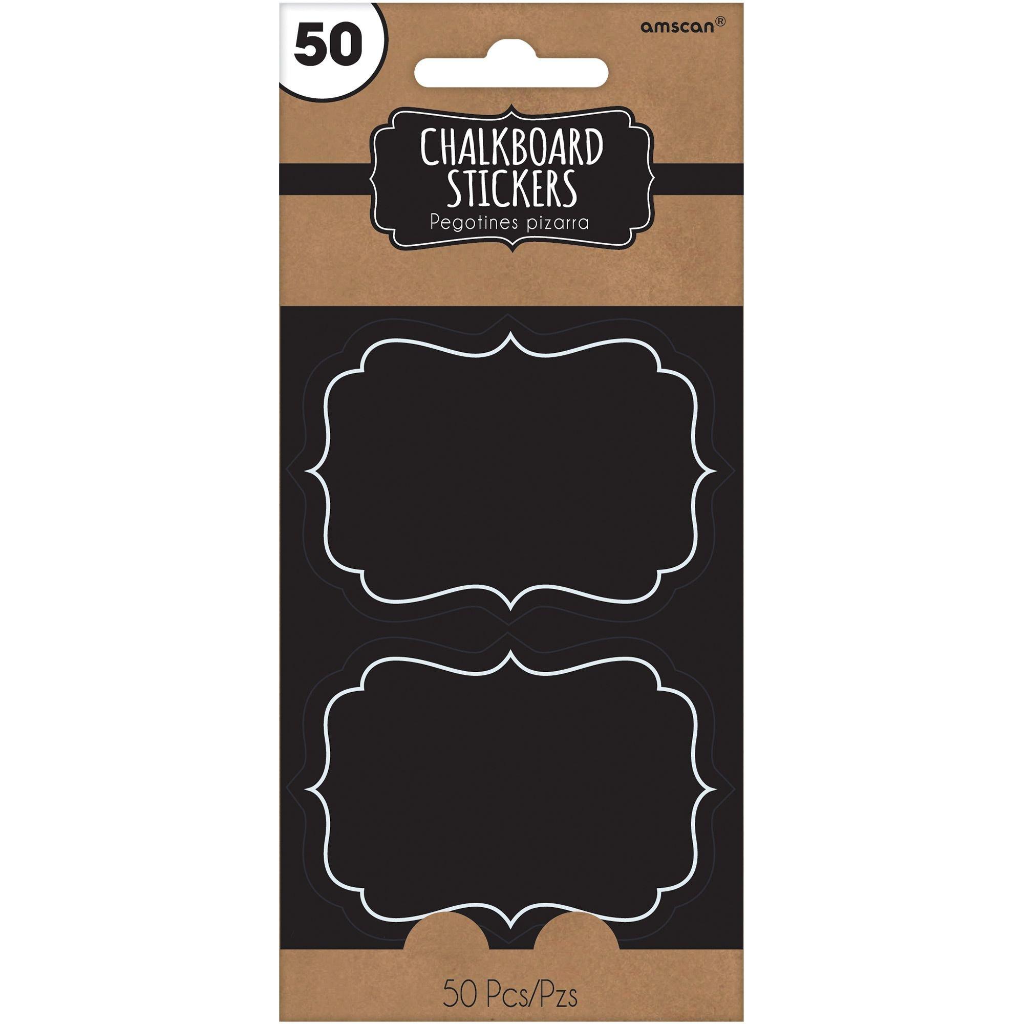 TownStix 50-Pack, Chalkboard Labels Stickers, Erasable and