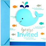 Blue Baby Whale Invitations 8ct