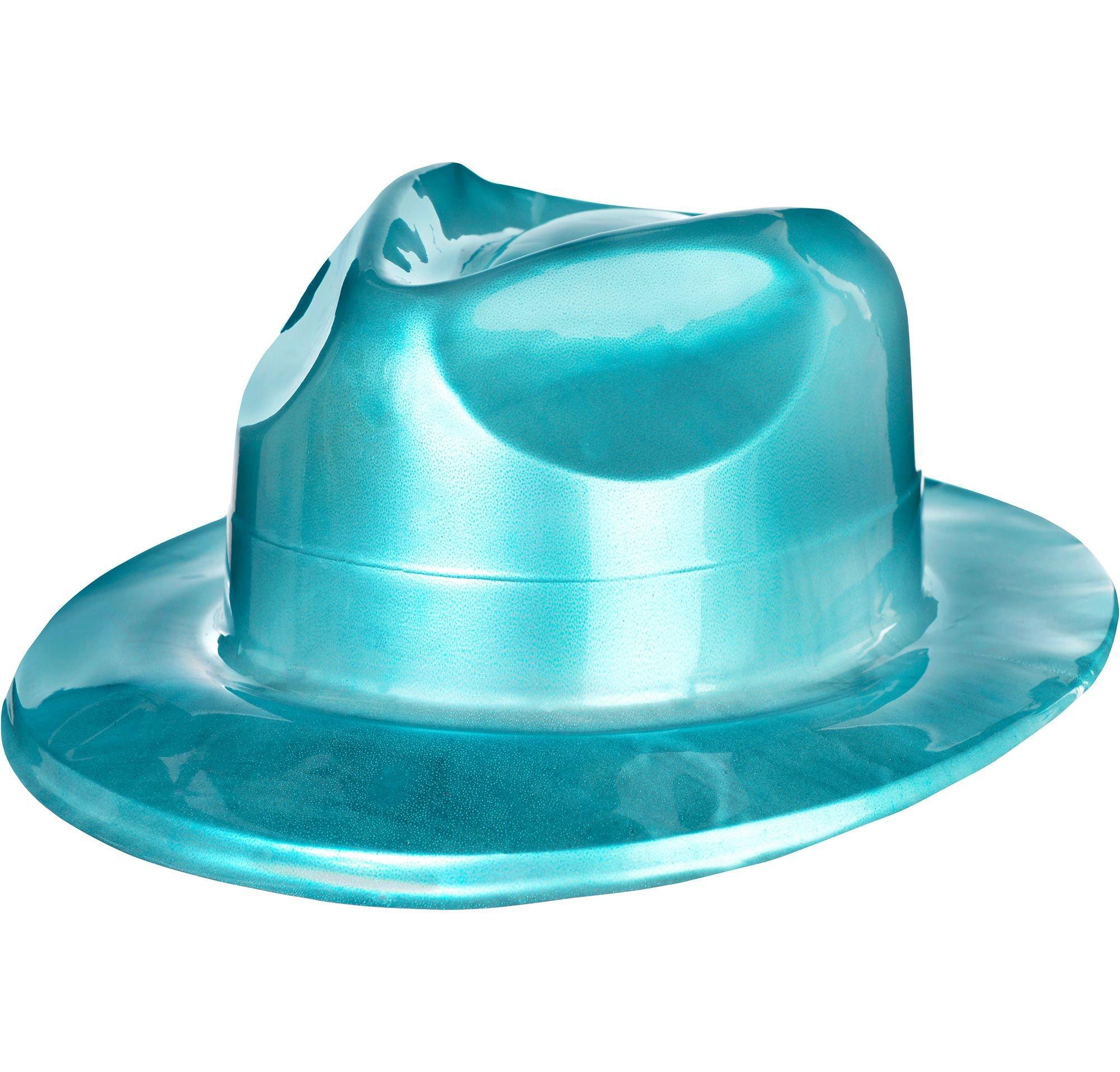 Turquoise Plastic Fedora