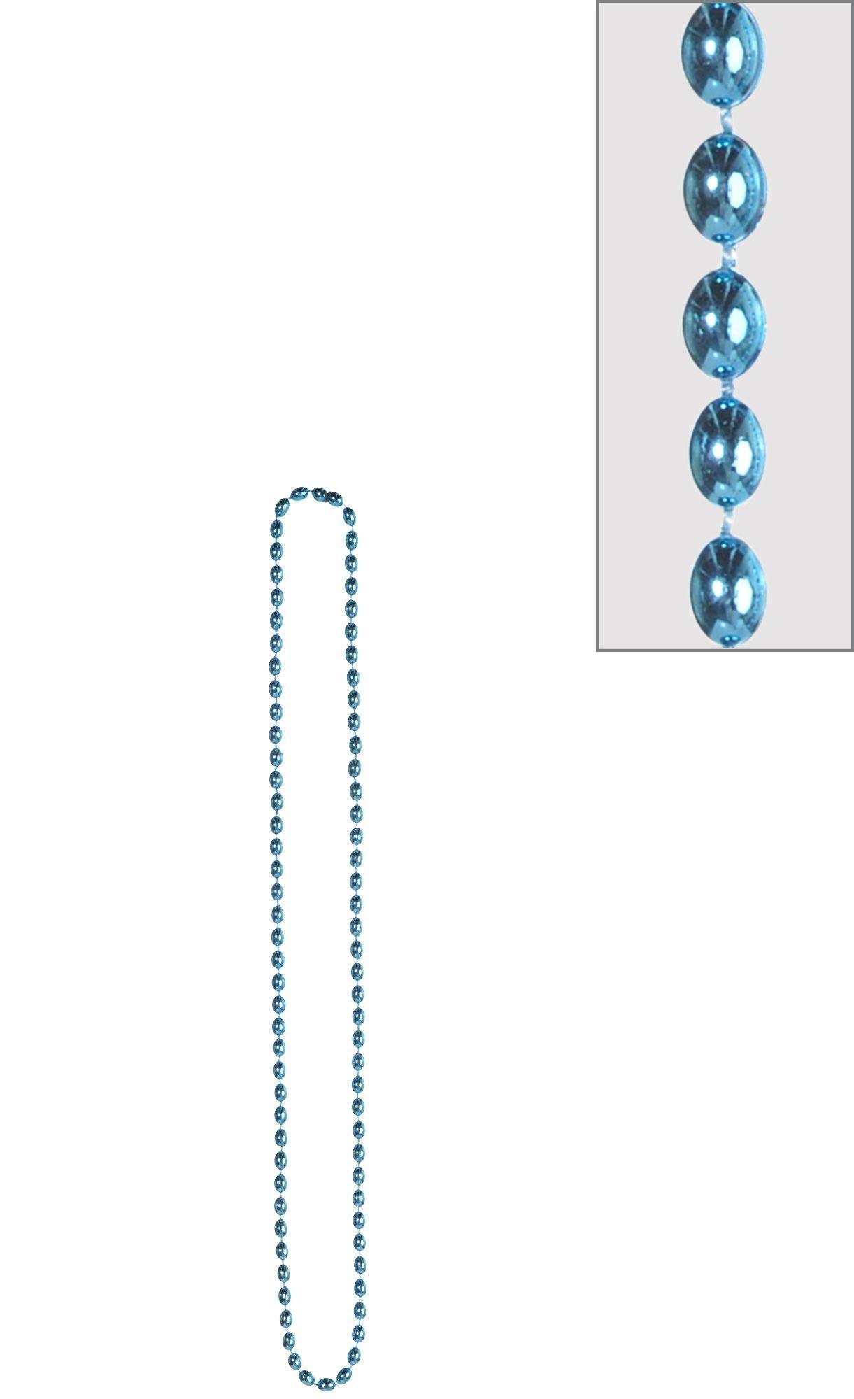 Metallic Light Blue Bead Necklace