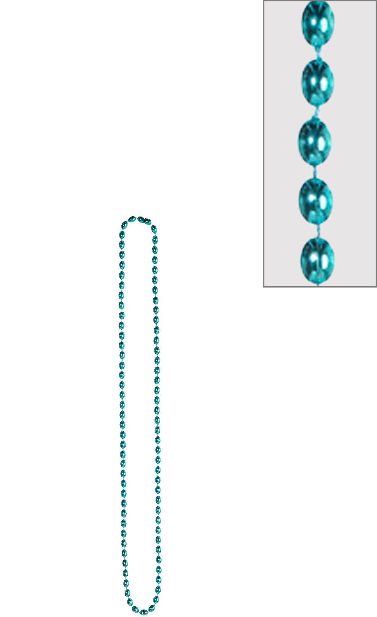 Metallic Turquoise Bead Necklace