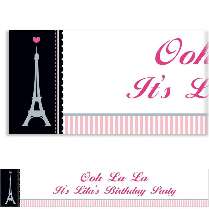 Custom Pink Paris Party Banner