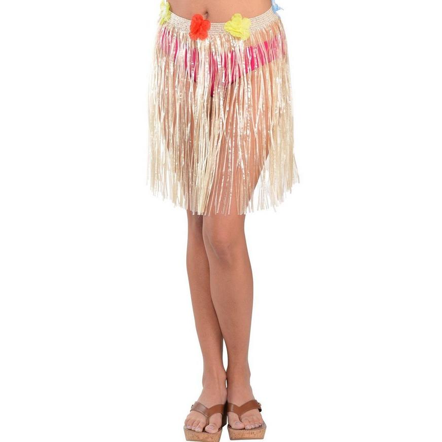Adult Luau Hula Skirt Costume Accessory Kit for 6 Guests