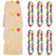 Adult Rainbow Luau Hula Skirt Costume Accessory Kit for 8 Guests