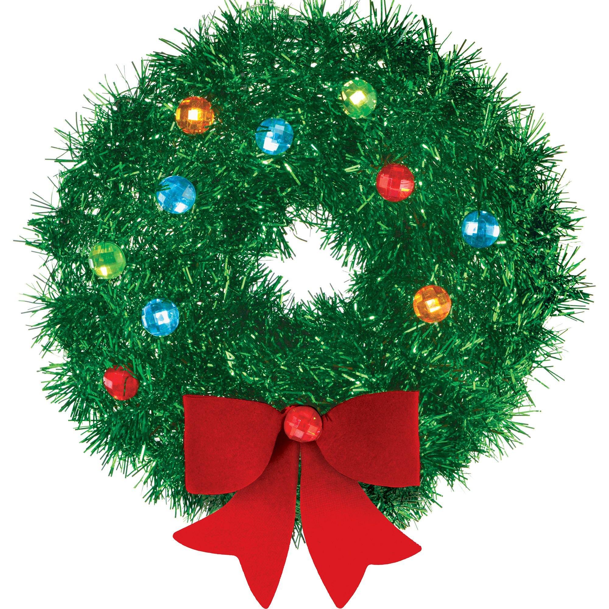 3 Pack Small Green Tinsel Front Door Wreath for Christmas, Holiday  Decorations f