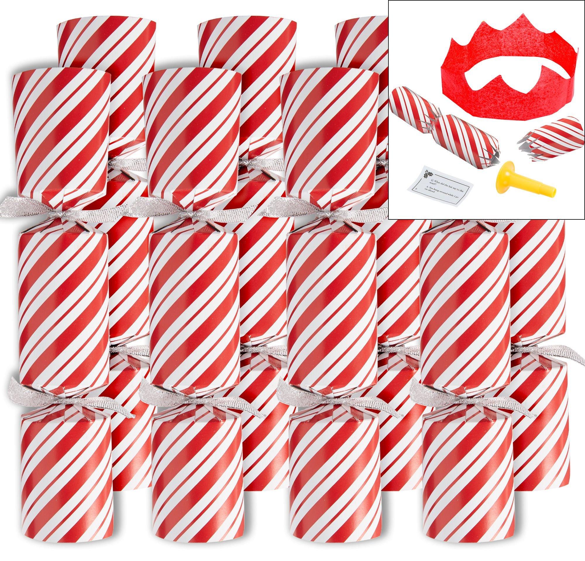 Candy Cane Christmas Crackers 8ct