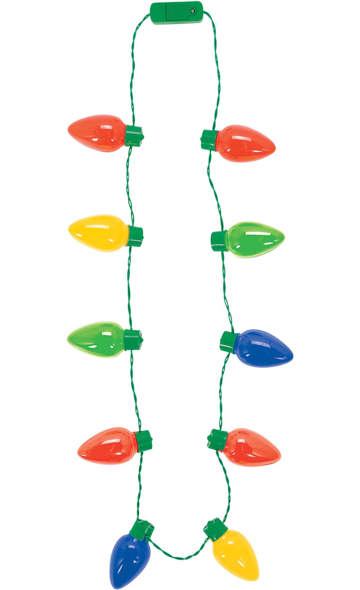 Oversized Light-Up Christmas Lights Necklace, 38in