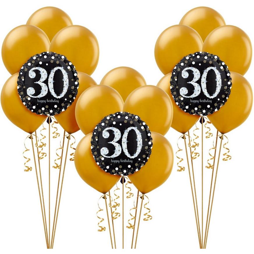30th Birthday Balloon Decorations Party Supplies 30 yrs old Mylar 18" Sparkling 