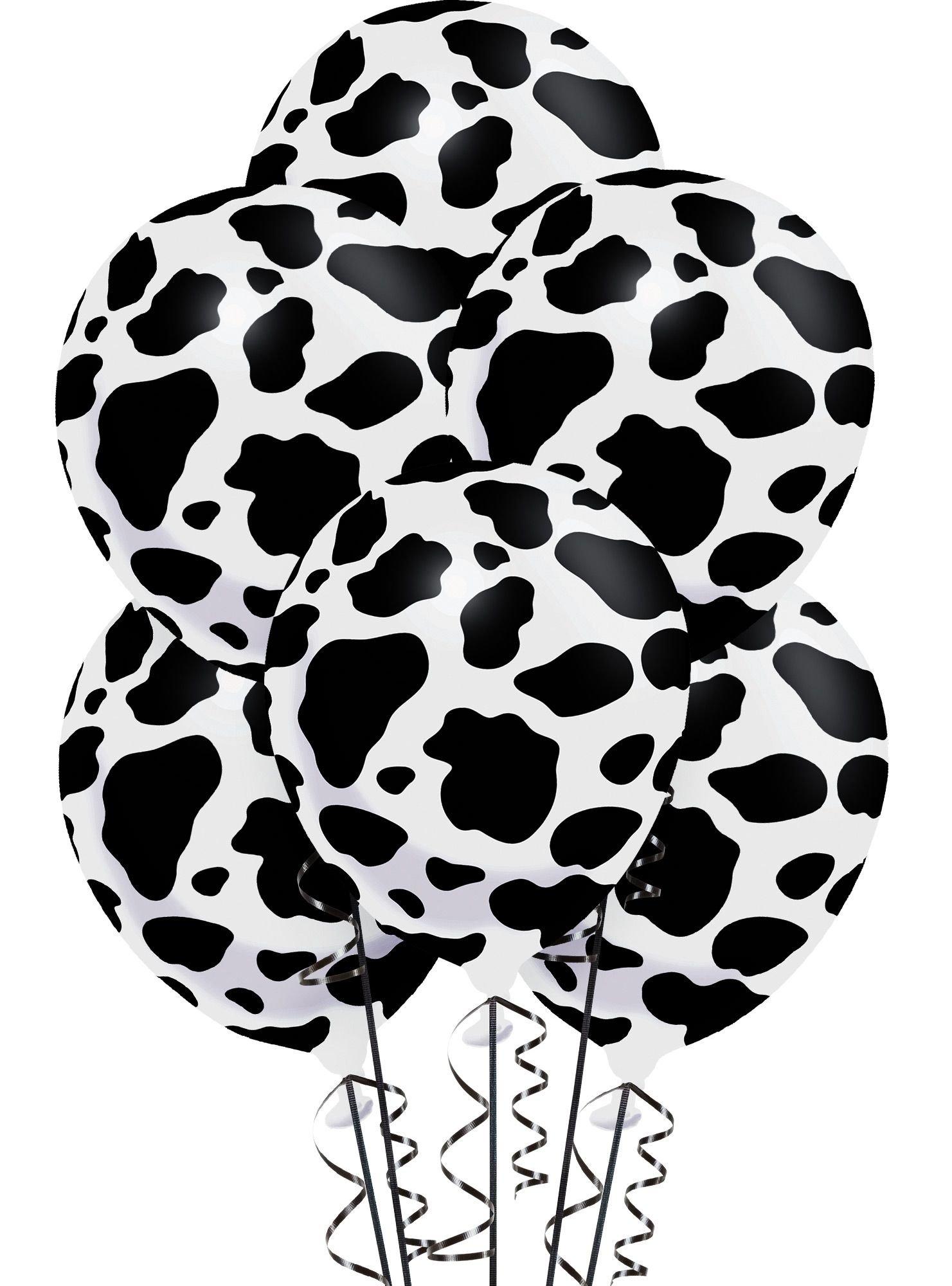 Solid Black Balloon - White Polka Dots 5 in.