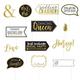 Glitter Gold Wedding Photo Booth Props 13ct
