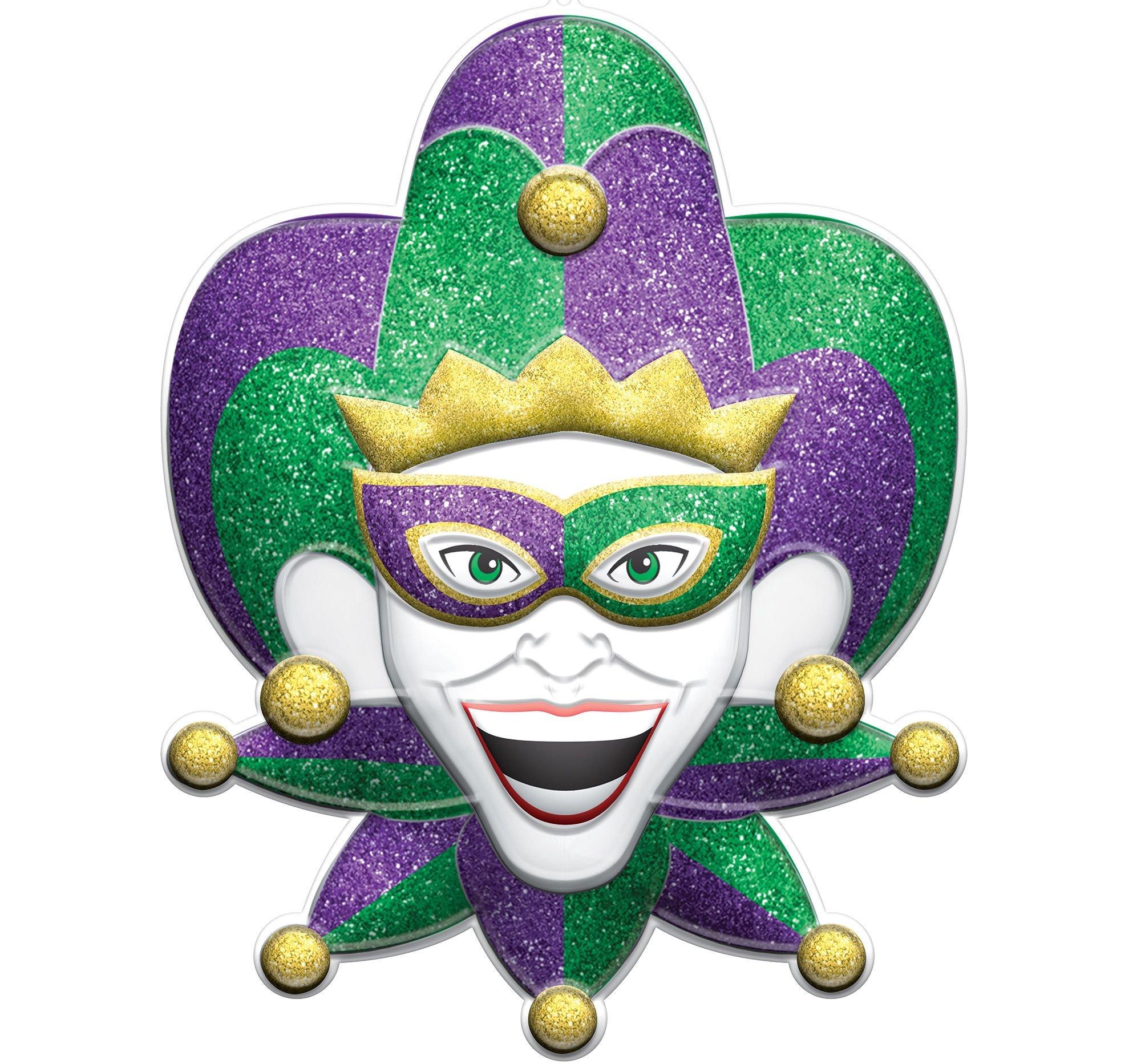 Mardi Gras Happy Face Sequin Patch Detail Top
