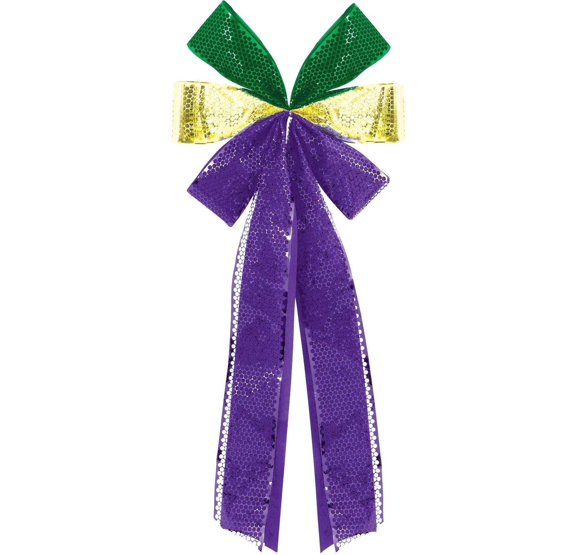 Large Metallic Mardi Gras Bow