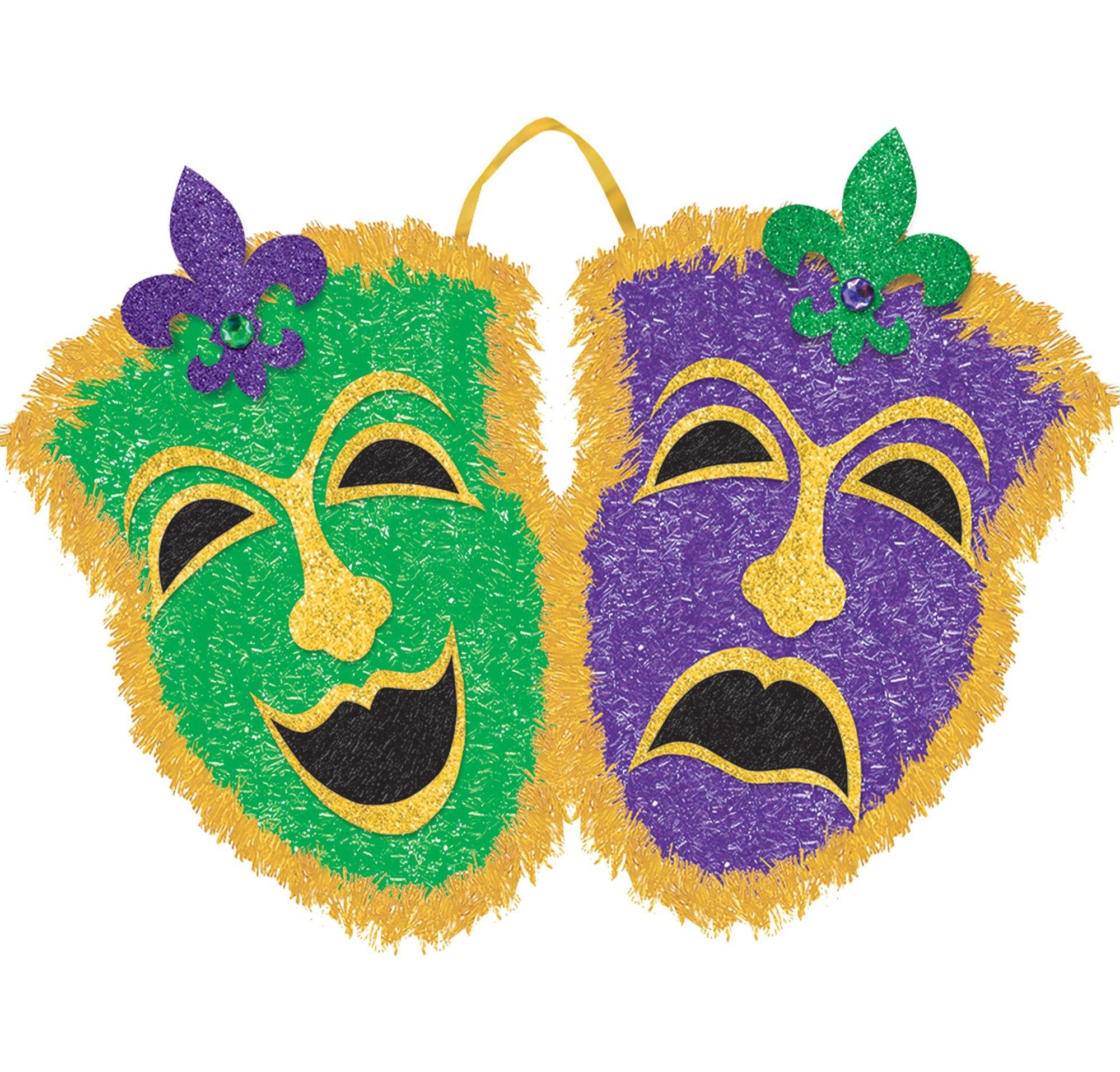 Tinsel Comedy & Tragedy Masks 20in X 13in 