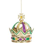 Gold, Green & Purple Mardi Gras Crown Ornament