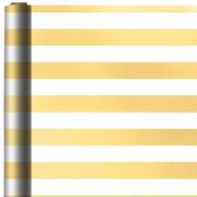 White & Gold Striped Gift Wrap