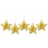 Metallic Gold Star Decorations 5ct