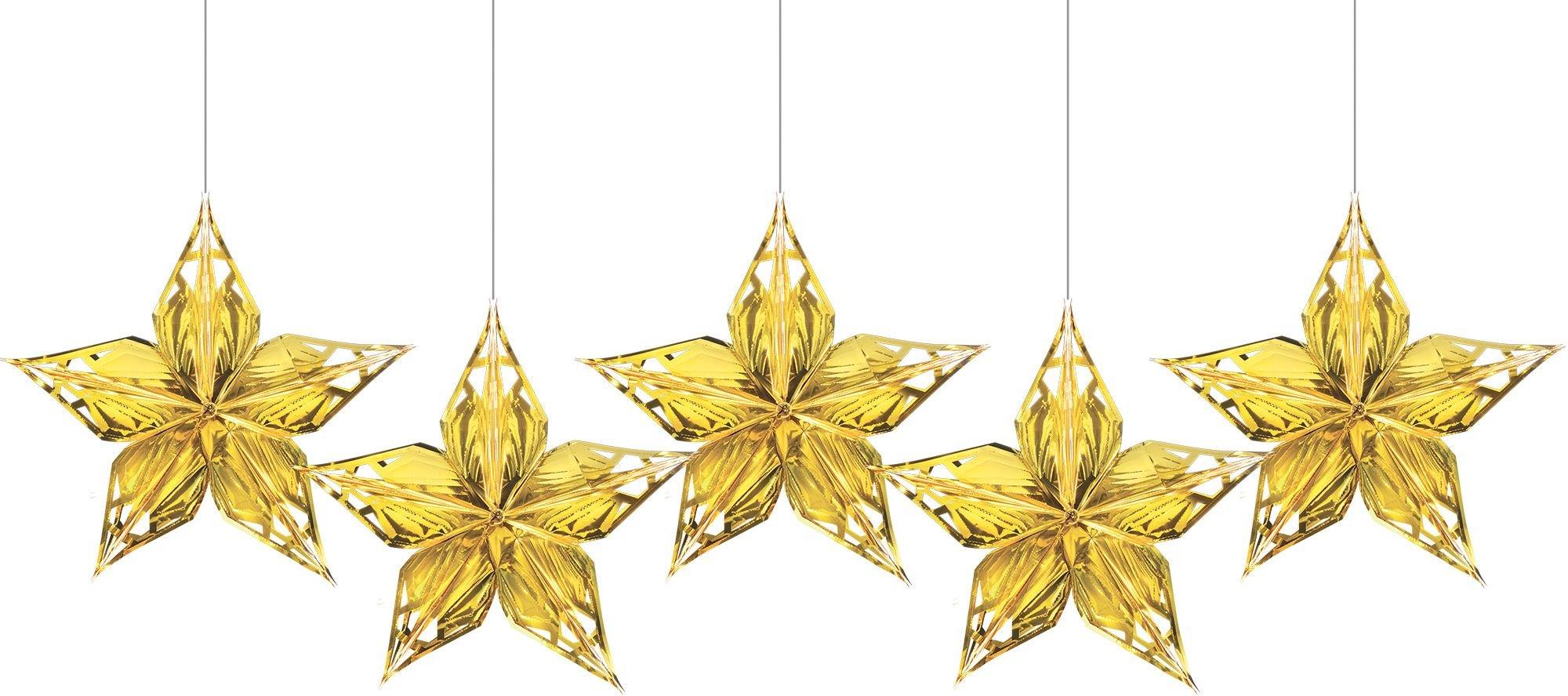 Metallic Gold Star Decorations 5ct | Party City