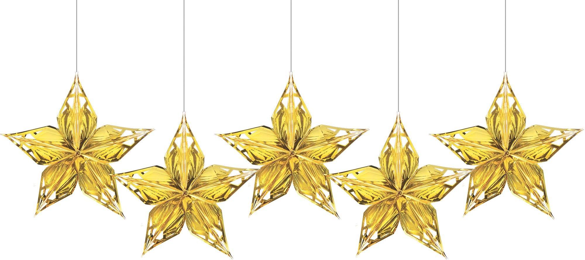 Gold Silver & Black Star Hanging Decorations, Party Accessories