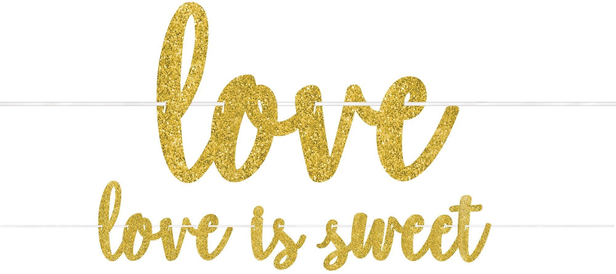 Glitter Gold Love Is Sweet Letter Banner