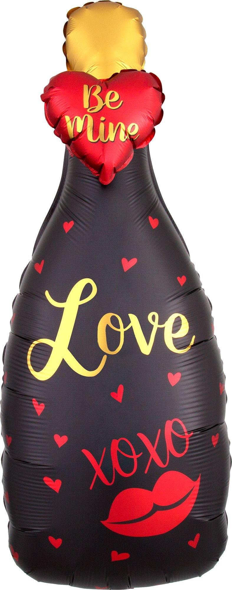 Valentine's Day Champagne Bottle Balloon, 14in x 35in | Party City