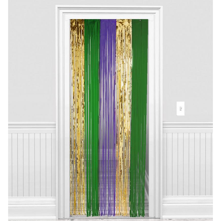 Metallic Mardi Gras Fringe Doorway Curtain