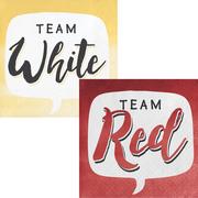 Team Red or Team White Beverage Napkins 16ct