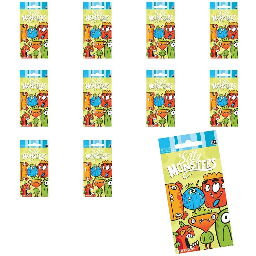 Jumbo Silly Monsters Stickers 24ct