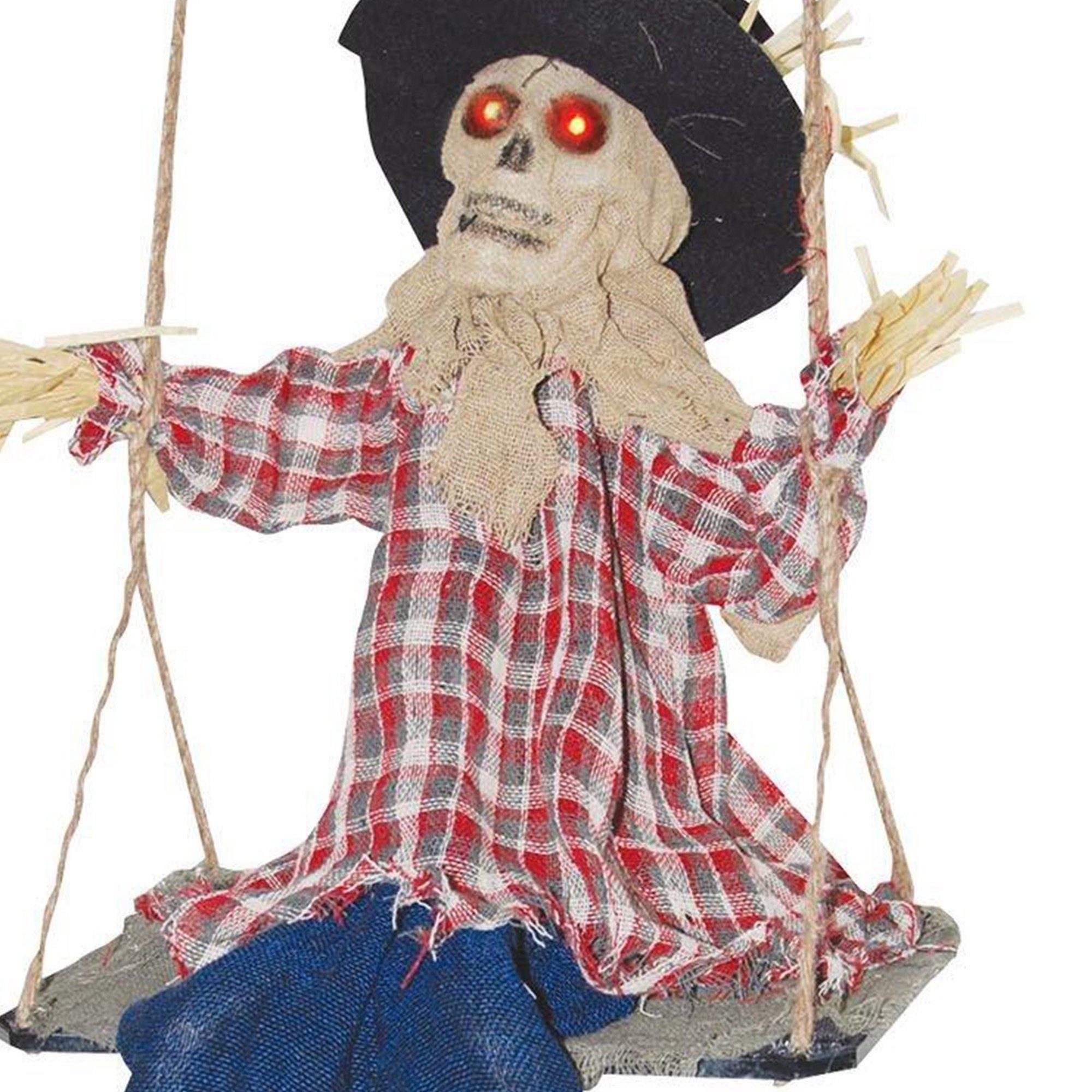 Animated Scarecrow Skeleton on a Swing, 3.5ft