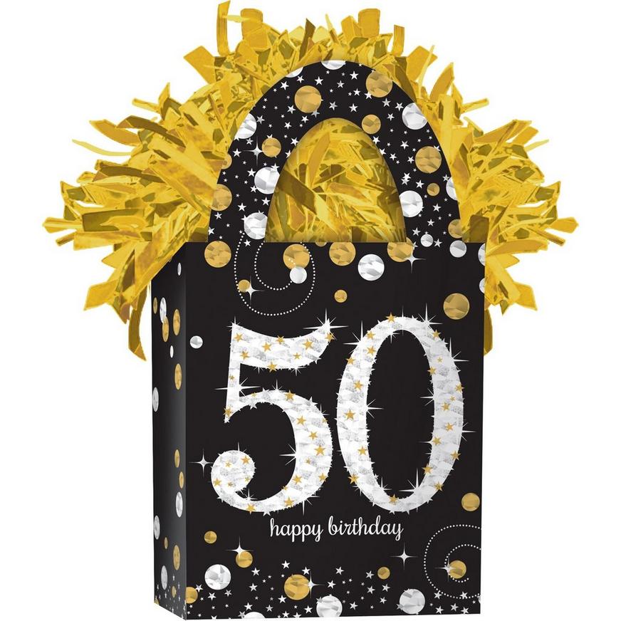 50th Birthday Black Gold Sparkling Celebration Tableware & Decorations Variation 