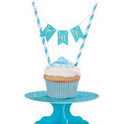 Mini Blue 1st Birthday Cake Stand Kit 2pc